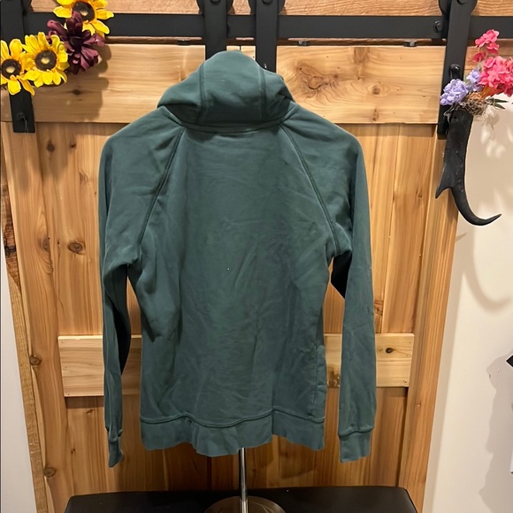 The North Face Forest Green Hoodie with Purple Logo - Picture 6 of 8